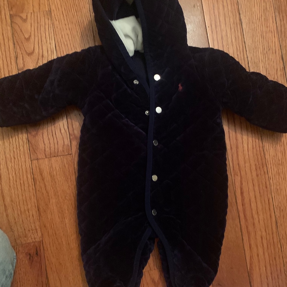 Ralph Lauren infant velvet bunting coat